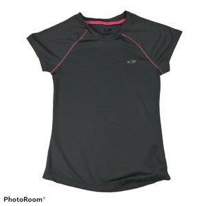 CHAMPION Girls Tee Gray Short Sleeve Semi Fitted
